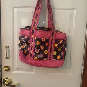 Vibrant Pink Floral Laptop Bag